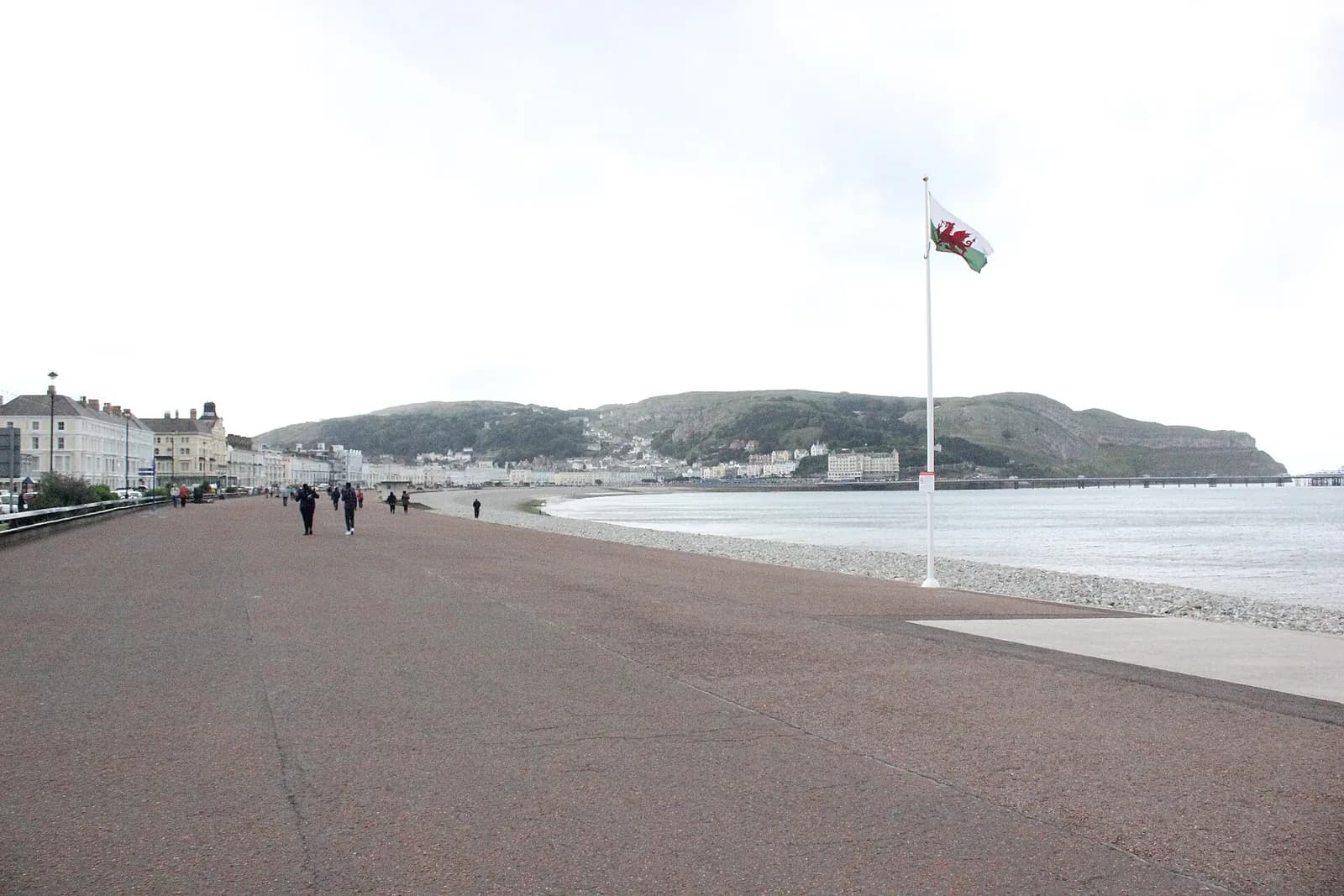 Llandudno's wide promenade curving along the bay towards the Little Orme