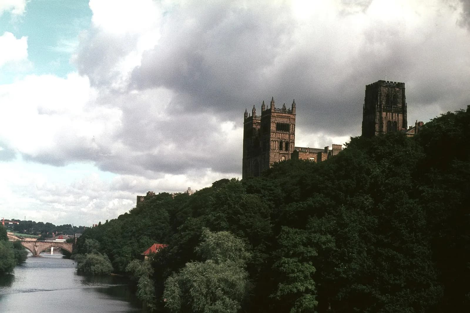 Durham Cathedral's towers above the wooded gorge of the River Wear